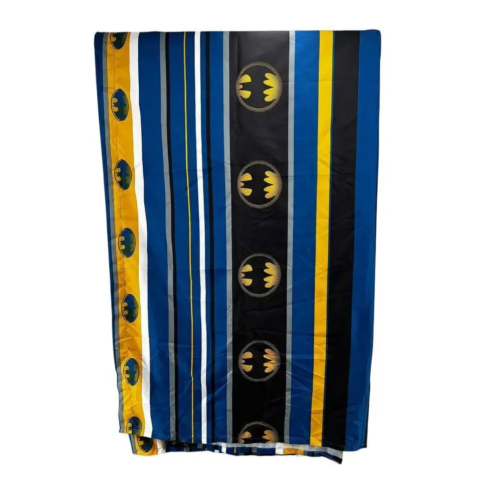 Batman Striped Full Size Sheet Set by Franco Manufacturing – Blue Yellow Black